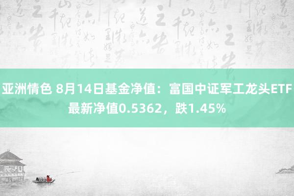 亚洲情色 8月14日基金净值：富国中证军工龙头ETF最新净值0.5362，跌1.45%